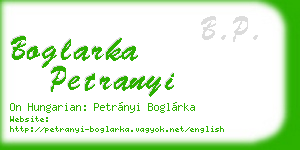 boglarka petranyi business card